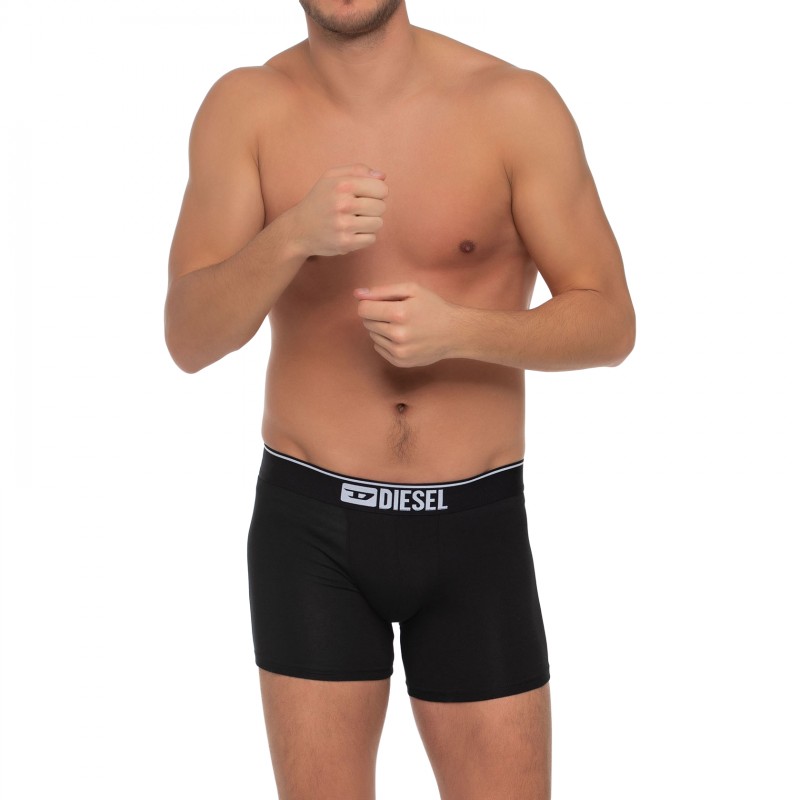 Boxerman_Herrenunterwäsche_Boxershorts_Diesel_3-er Set_Trunks_Schwarz & Grau