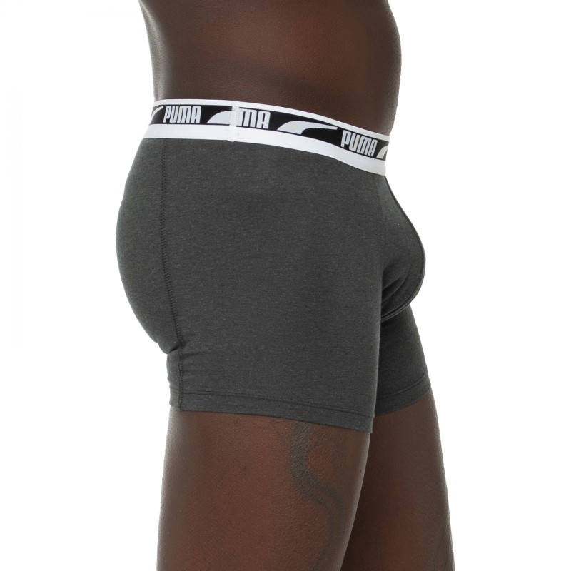 Boxerman_Herrenunterwäsche_Boxershorts_Puma_2-er Set_Logo Boxer_Grau Schwarz