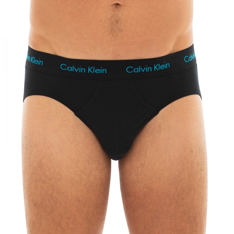 CalvinKlein_3-erSet_HipBriefs_Schwarz_mitverschiedenfarbigemWebbund