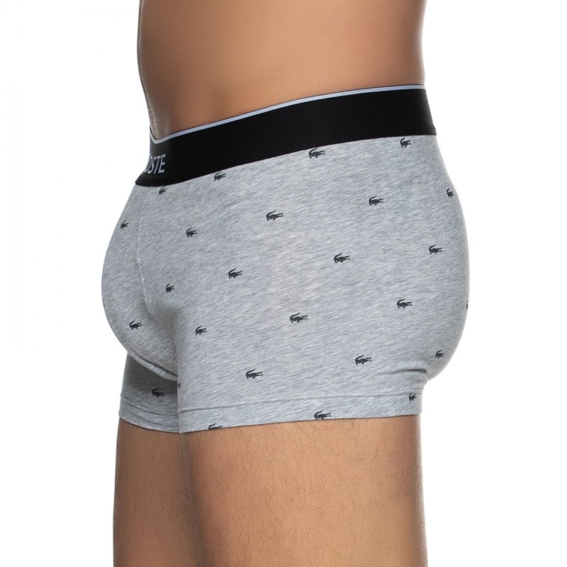 Boxerman_Herrenunterwäsche_Boxershorts_Lacoste_3-er Set_Trunks_Grau & Schwarz