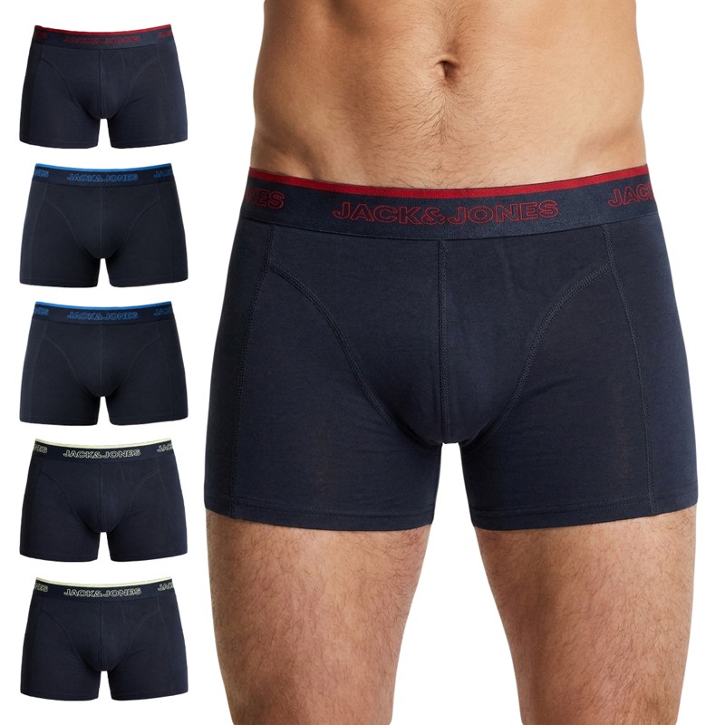 Jack & Jones 5-er Set Trunks Dunkelblau verschiedenfarbiger Bund