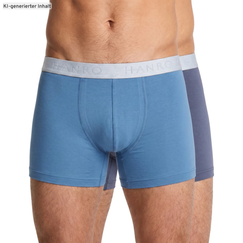 Hanro_2-erSet_Pants_Hellblau_Dunkelblau