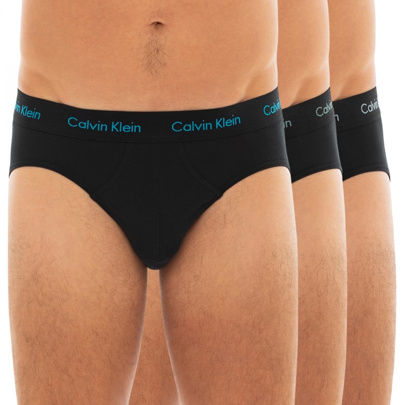 CalvinKlein_3-erSet_HipBriefs_Schwarz_mitverschiedenfarbigemWebbund