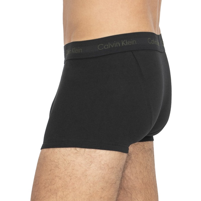 Calvin Klein 3-er Set Low Rise Trunks Schwarz mit verschiedenfarbigem Webbund