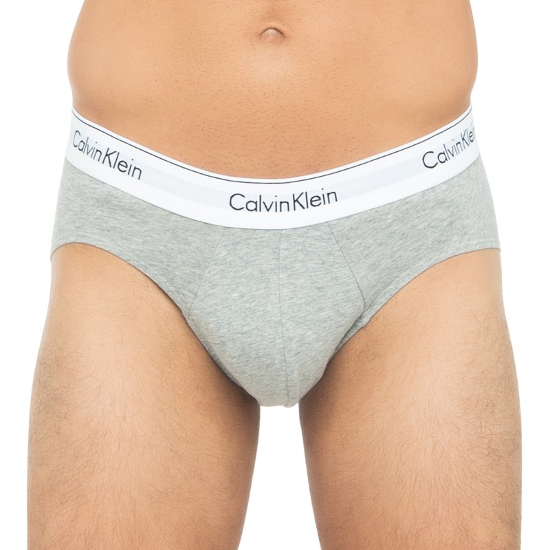 Boxerman_Herrenunterwäsche_Calvin Klein_3-er Set_Slips_Grau Weiß & Schwarz