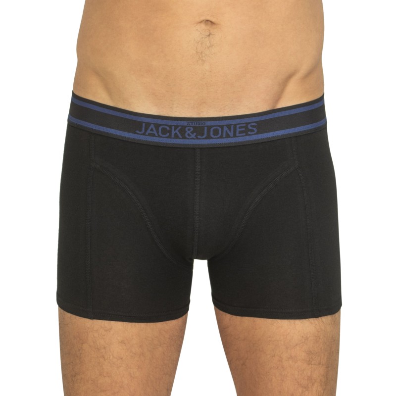 Jack&Jones_5-er_Set_Trunks_Schwarz_Grau_&_Blau_verschiedenfarbigen_Webbund