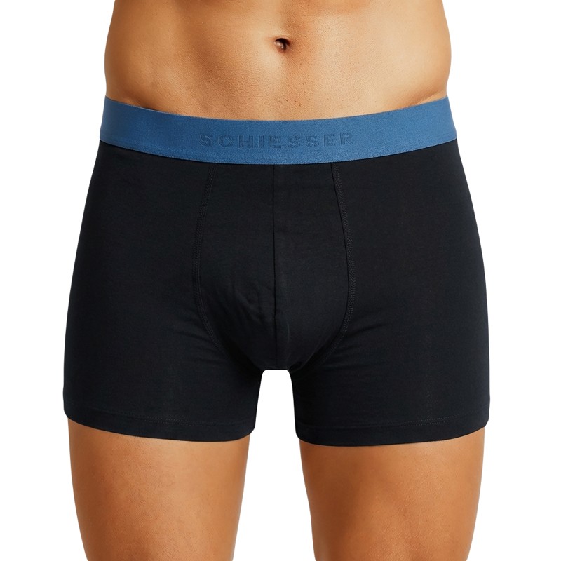 Schiesser_3-er Set_Shorts_Schwarz_mit_mehrfarbigen_Webbund