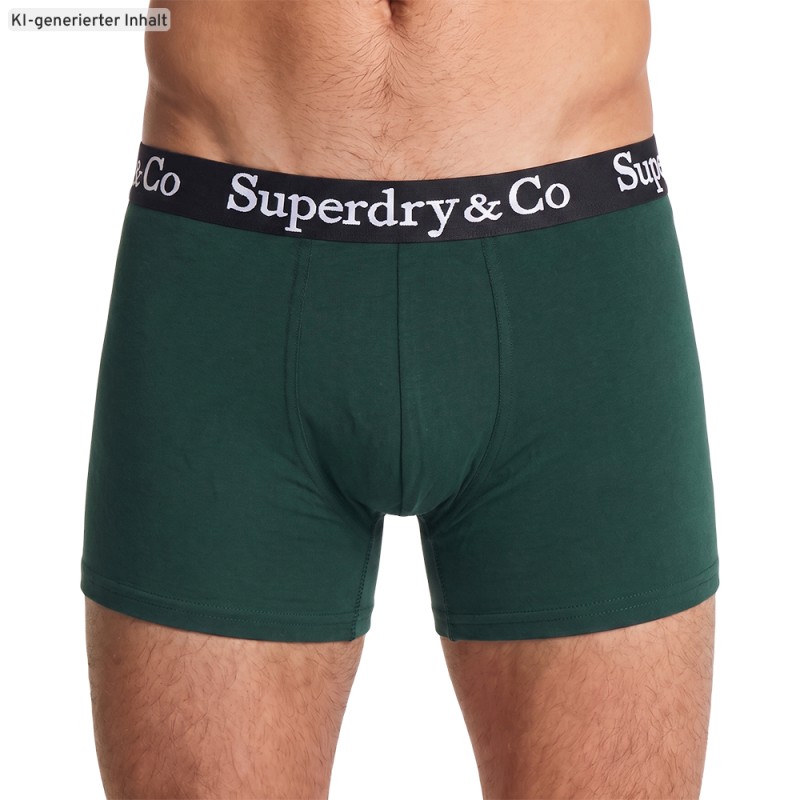 Superdry_3-erSet_Trunks_Dunkelgrün_Dunkelblau_Schwarz