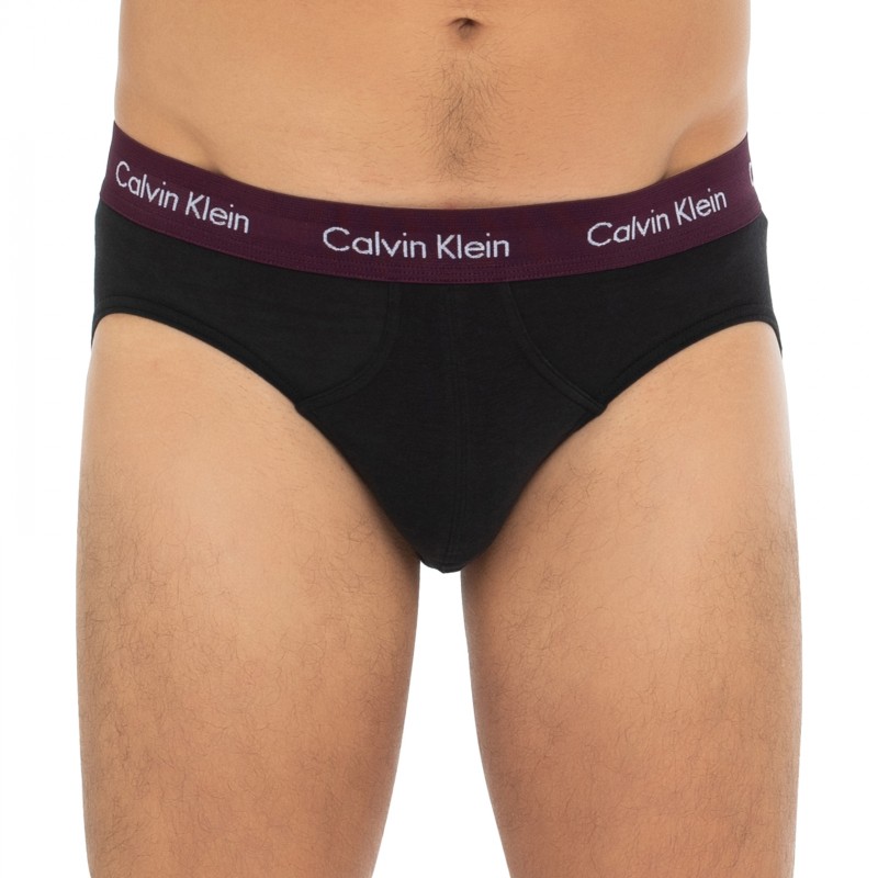 CalvinKlein_5-erSet_Slips_Schwarz_mitverschiedenfarbigemWebbund