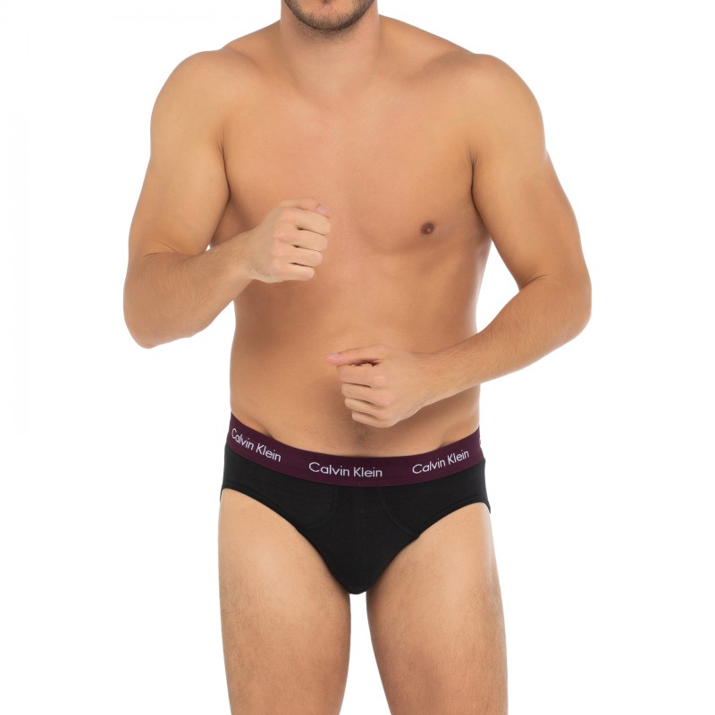 CalvinKlein_5-erSet_Slips_Schwarz_mitverschiedenfarbigemWebbund