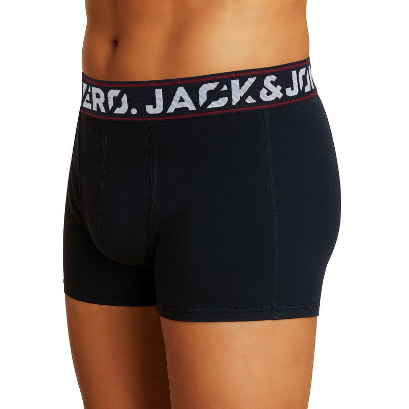 Jack & Jones 7-er Set Trunks Schwarz/Hellgrau mit verschiedenfarbigem Webbund