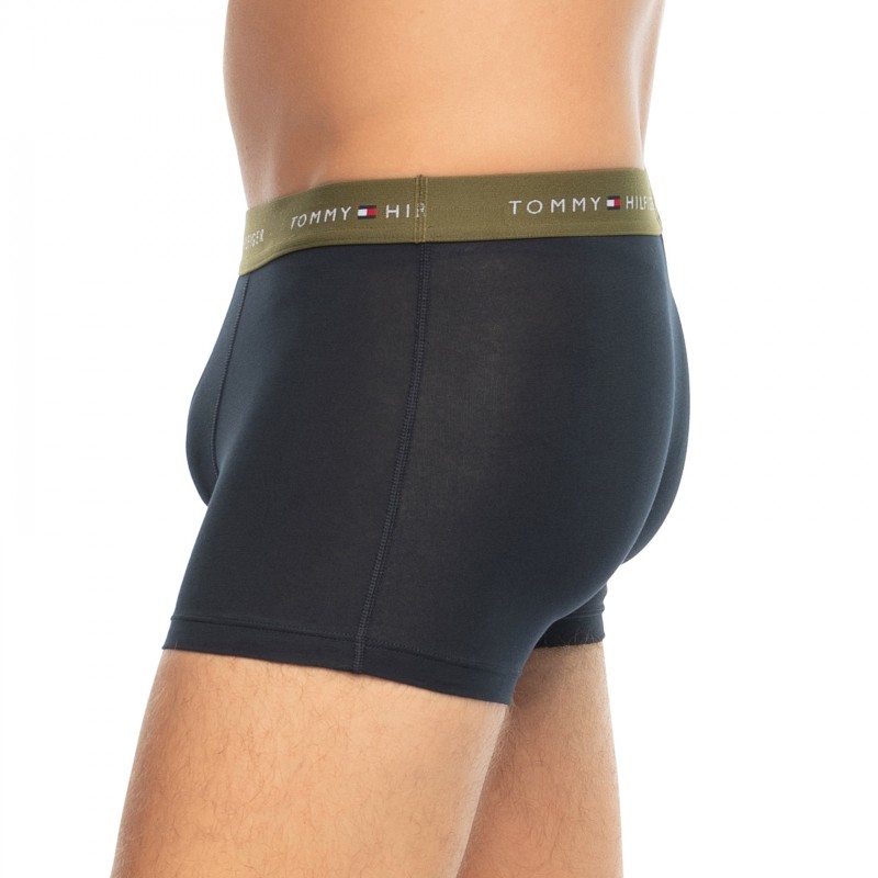 TommyHilfiger_3-erSet_Trunks_Blau&Khaki_mitverschiedenfarbigemWebbund