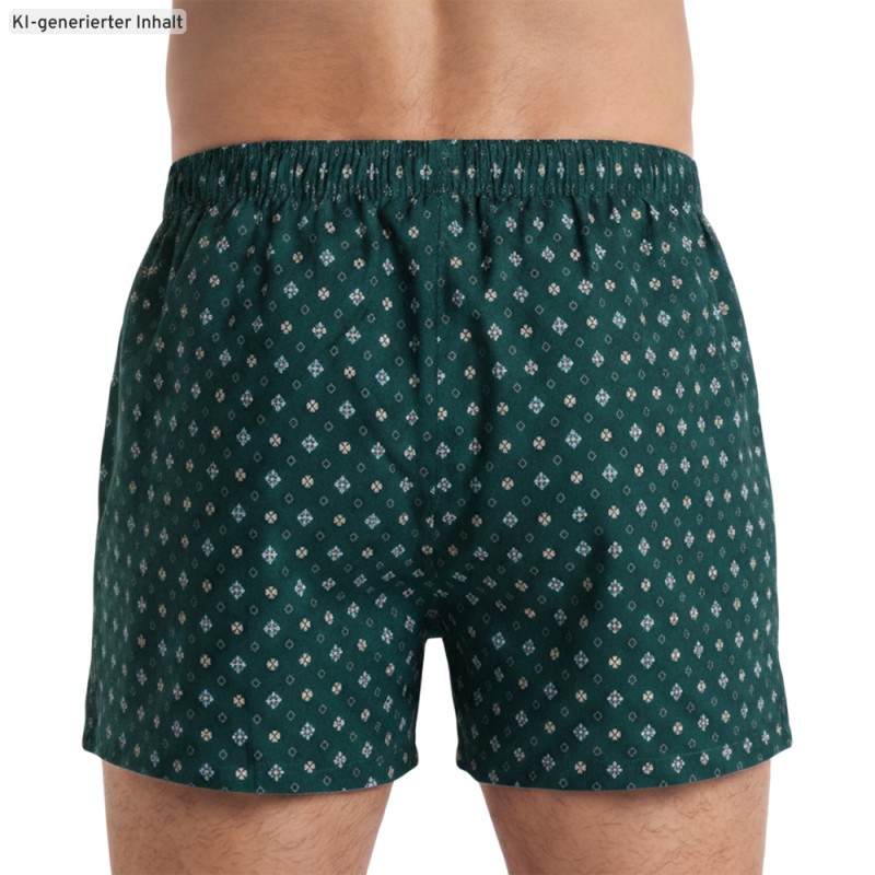 Hanro_Boxershorts_Dunkelgrün_Muster