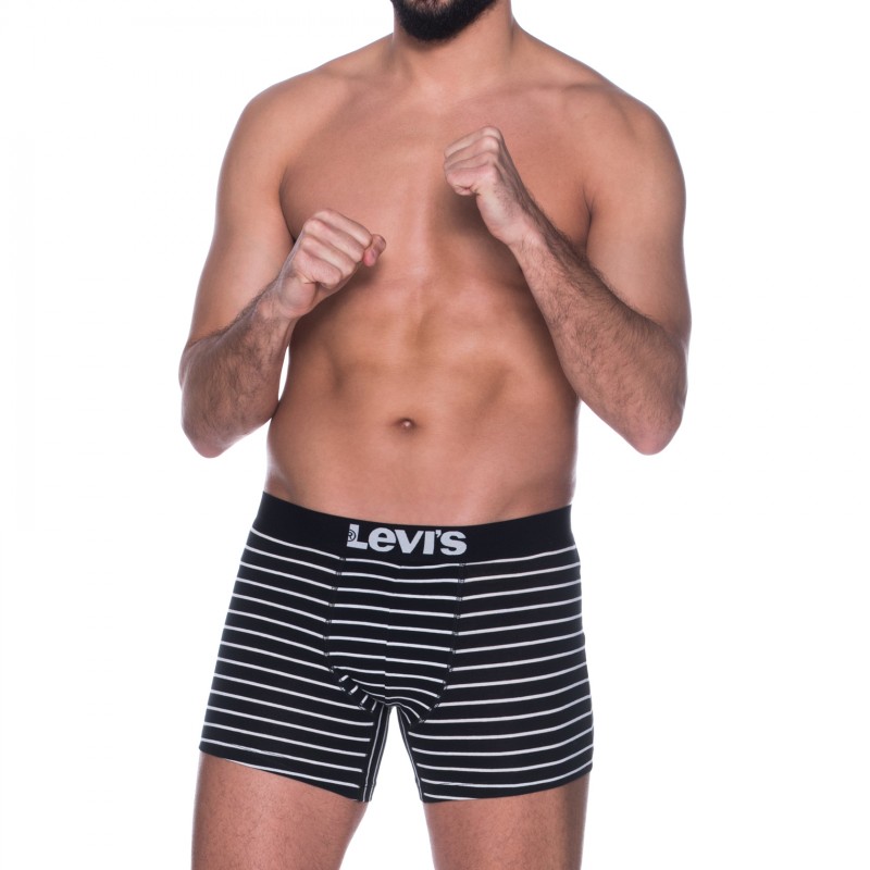 Levi's_2-er Set_Boxer Briefs_Schwarz gestreift