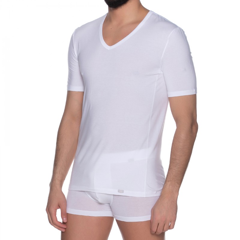 Boxerman_Hanro_T-Shirt_Weiß_mitV-Ausschnitt