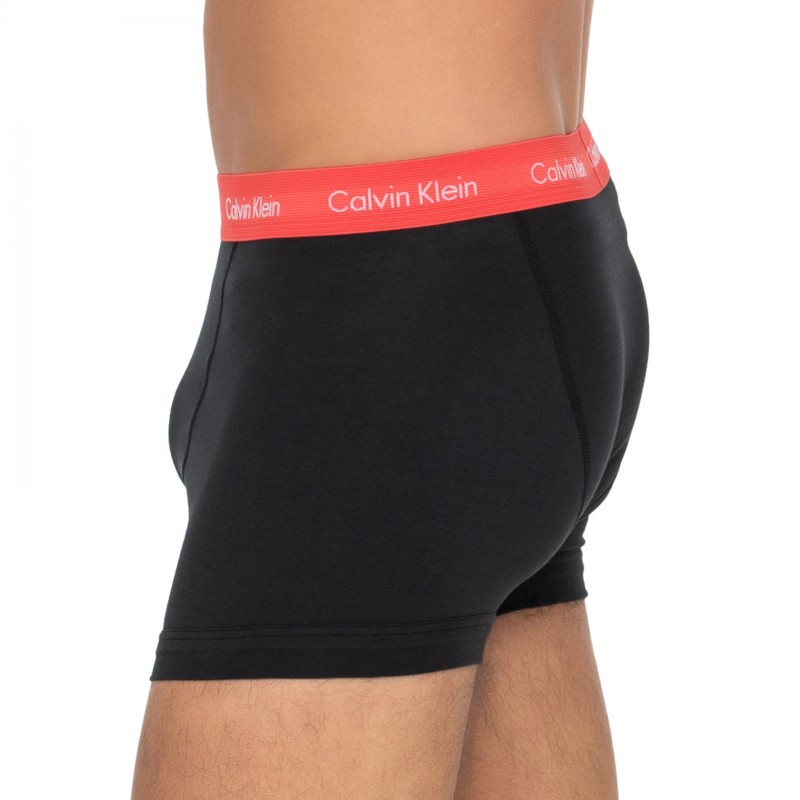 CalvinKlein_3-erSet_Trunks_Schwarz_mitverschiedenfarbigemWebbund