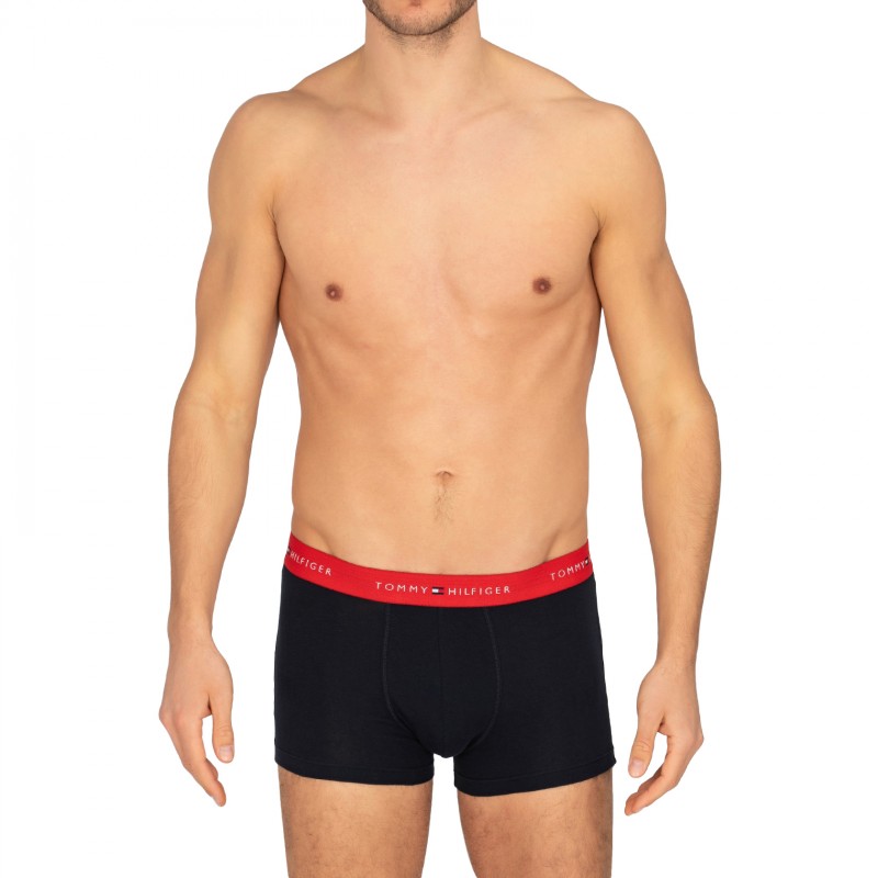 Tommy Hilfiger 3-er Set Trunks Blau mit verschiedenfarbigem Webbund