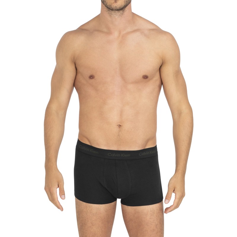 Calvin Klein 3-er Set Low Rise Trunks Schwarz mit verschiedenfarbigem Webbund