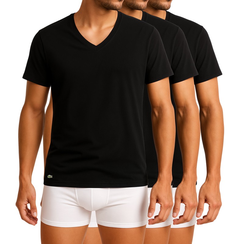 Lacoste 3-er Set T-Shirts Schwarz günstig online kaufen