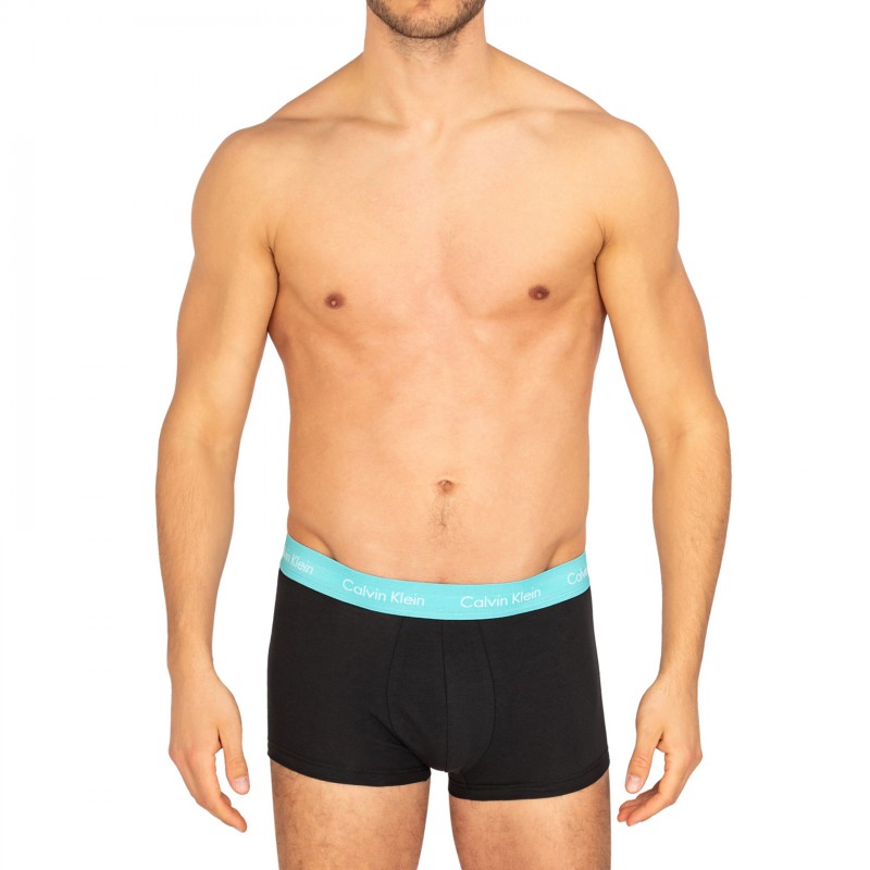 CalvinKlein_3erSet_LowRiseTrunks_Schwarz_mitverschiedenfarbigemWebbund