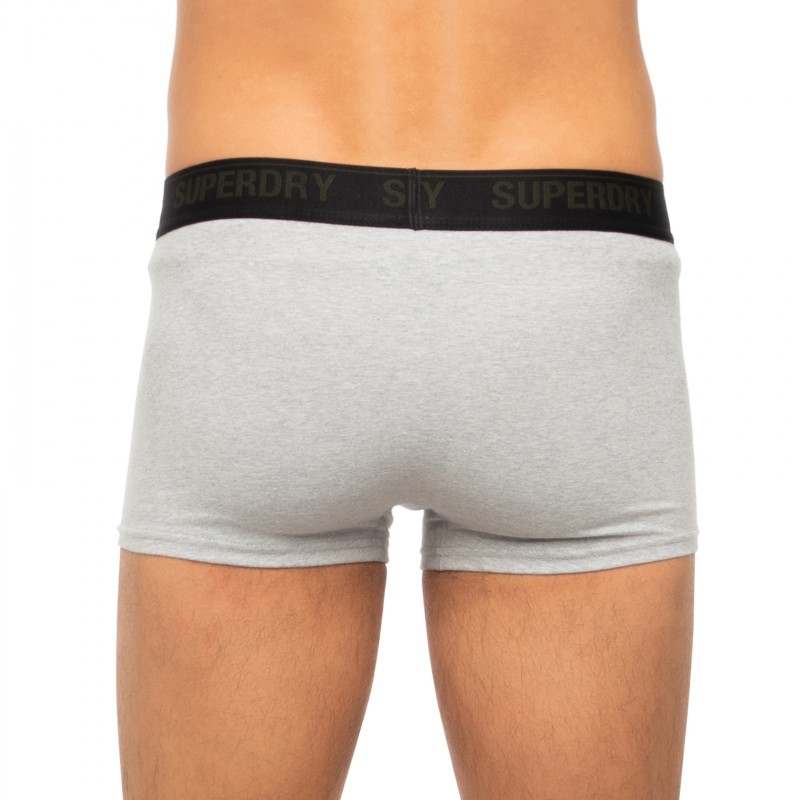 Boxerman_Herrenunterwäsche_Boxershorts_Superdry_3-er Set_Trunks_Schwarz Grün & Grau