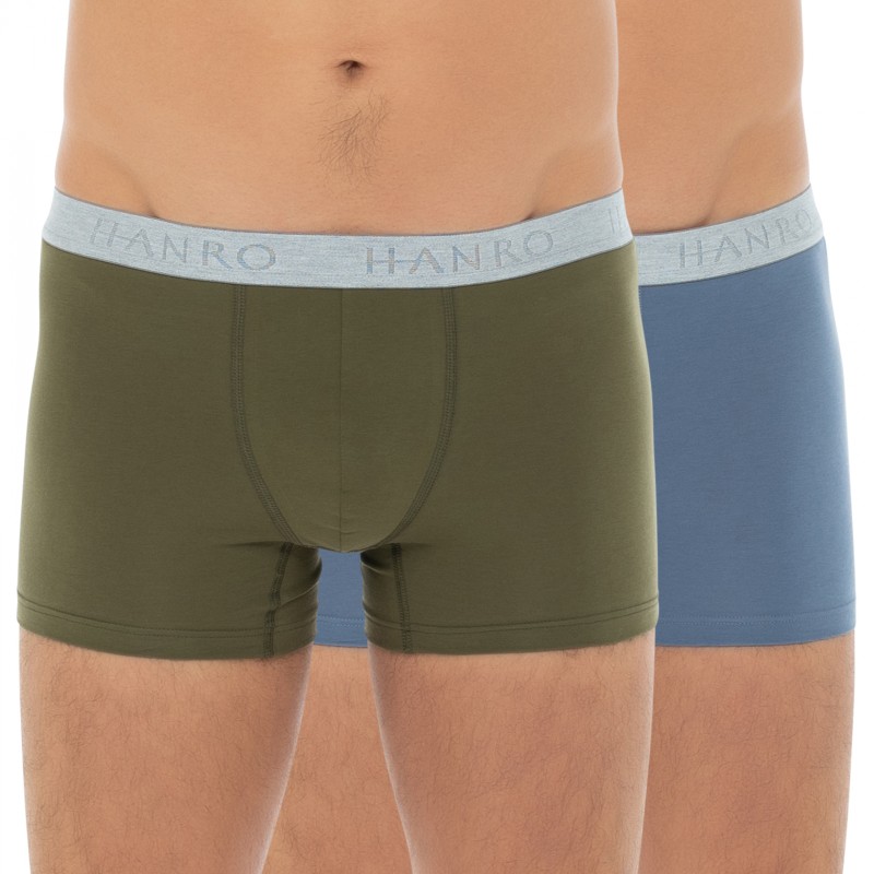 Hanro_2-erSet_Trunks_Blau&Khaki