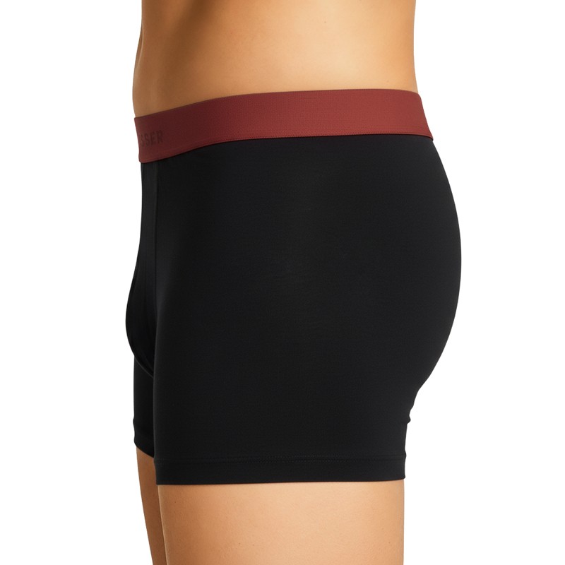 Schiesser_5-erSet_Trunks_Schwarz_mit_verschiedenfarbigem_Webbund