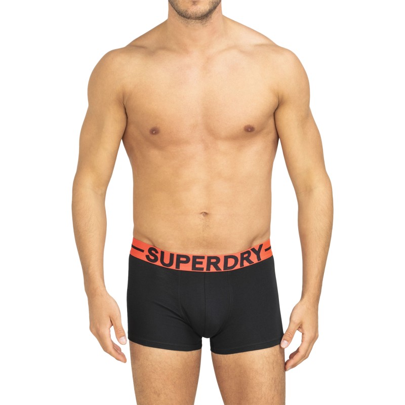 Superdry 3-er Set Trunks Schwarz, Grau & Weiß gestreift