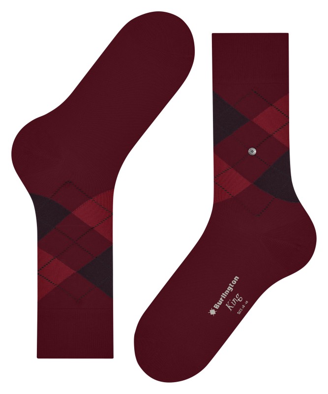 Burlington_Socken_Rot_mitArgyle-Muster