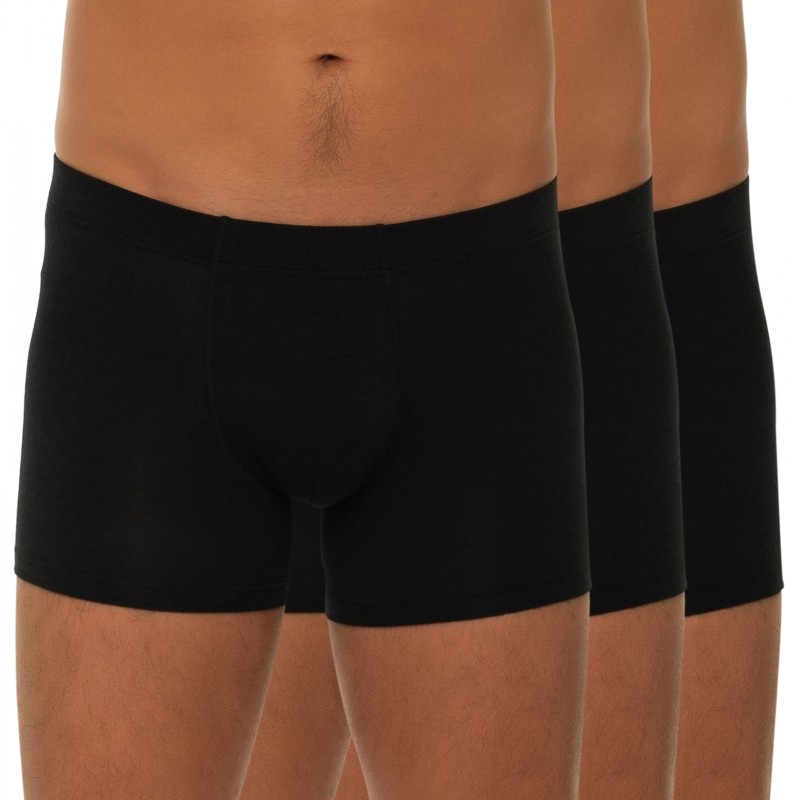 Boxerman_Herrenunterwäsche_Boxershorts_Seidensticker_3-er Set_Trunks_Schwarz