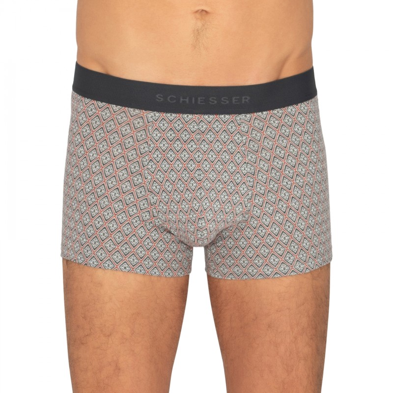 Schiesser_3-erSet_Shorts_Schwarz&Grau_mitMuster