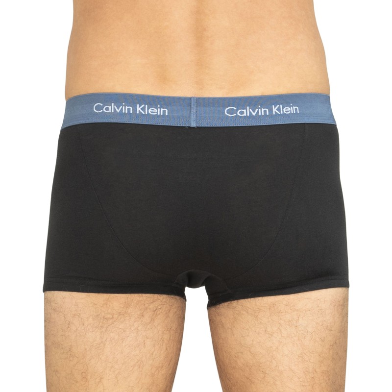 Calvin Klein 3-er Set Low Rise Trunks in Schwarz mit verschiedenfarbigem Webbund