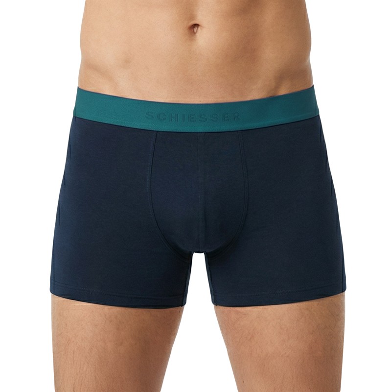 Schiesser_3-er Set_Shorts_Schwarz_mit_mehrfarbigen_Webbund