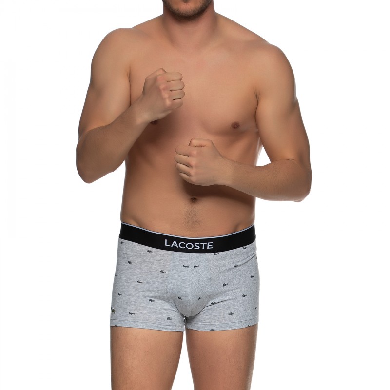 Boxerman_Herrenunterwäsche_Boxershorts_Lacoste_3-er Set_Trunks_Grau & Schwarz