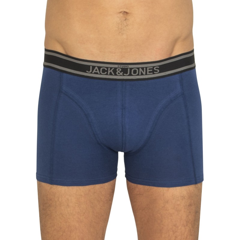 Jack&Jones_5-er_Set_Trunks_Schwarz_Grau_&_Blau_verschiedenfarbigen_Webbund