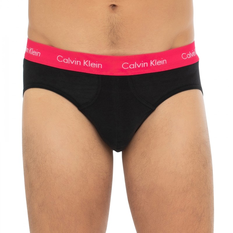 CalvinKlein_5-erSet_Slips_Schwarz_mitverschiedenfarbigemWebbund