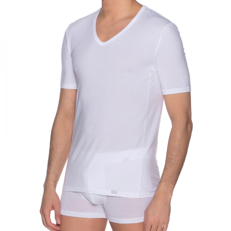 Boxerman_Herrenunterwäsche_Unterhemd_HANRO_T-Shirt_Weiß