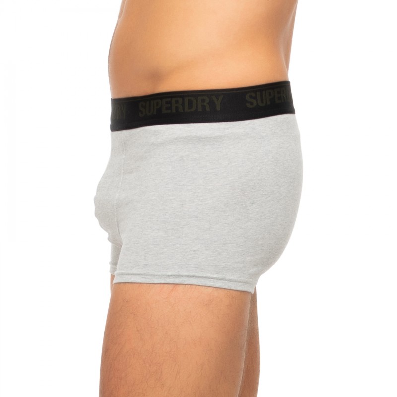 Boxerman_Herrenunterwäsche_Boxershorts_Superdry_3-er Set_Trunks_Schwarz Grün & Grau