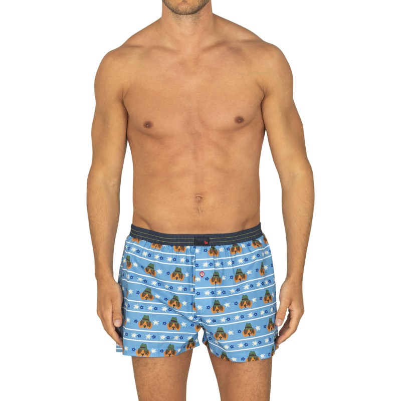 Unabux_Boxershorts_Blau_Mit_Motiv_Dackel