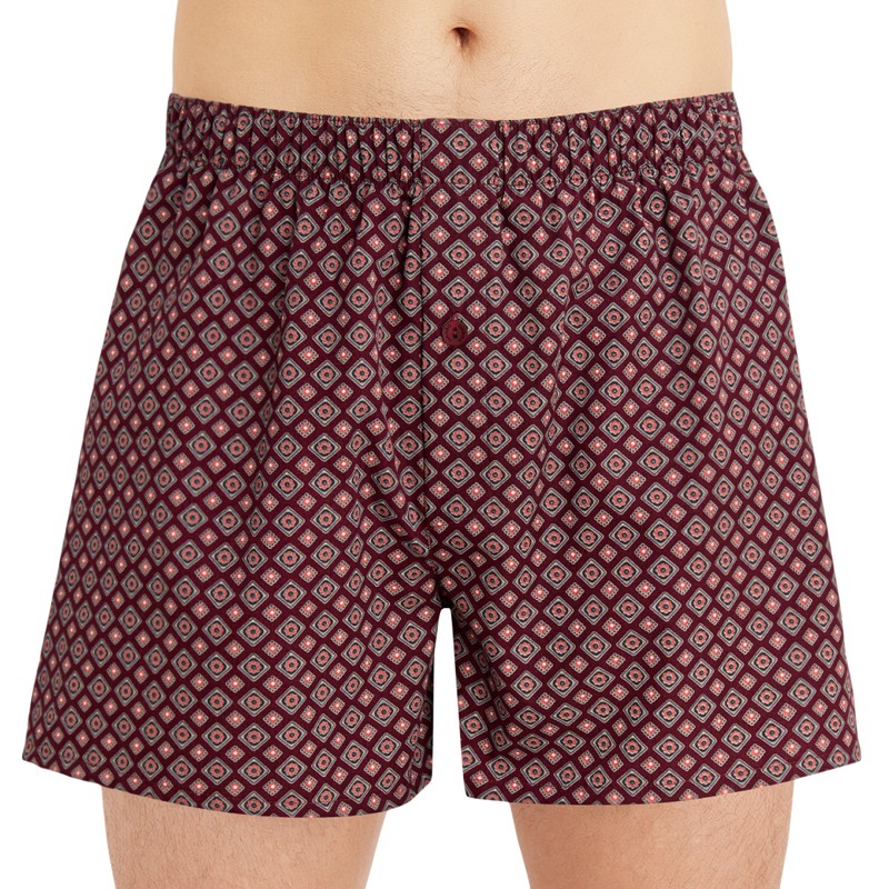 Hanro Boxershorts Orange & Braun mit Allover-Muster günstig online kaufen