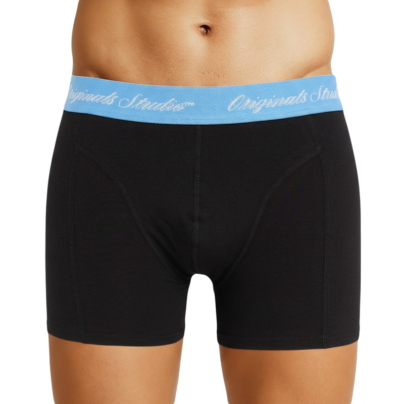 Jack & Jones 3-er Set Trunks Schwarz Hellbau Hellgrau