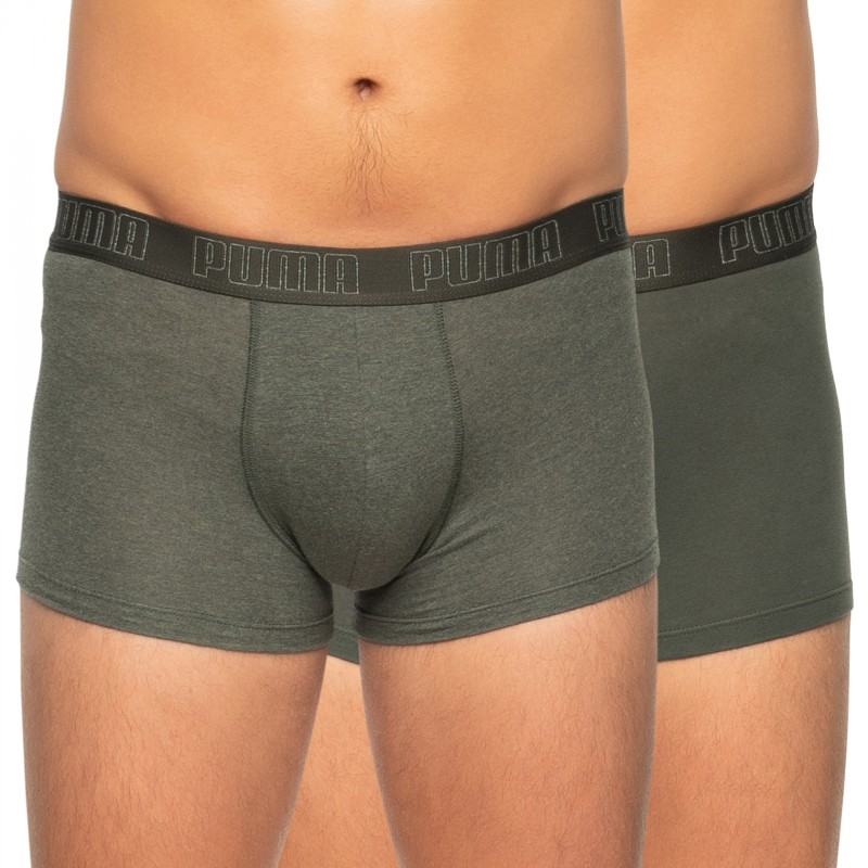 Boxerman_Herrenunterwäsche_Boxershorts_Puma_2-er Set_Basic Trunks_Olivgrün