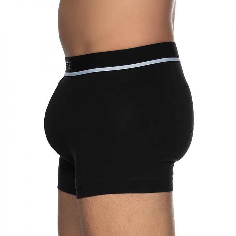 Boxerman_Herrenunterwäsche_Boxershorts_Schiesser_3-erSet_Trunks_Schwarz Grau & Dunkelblau