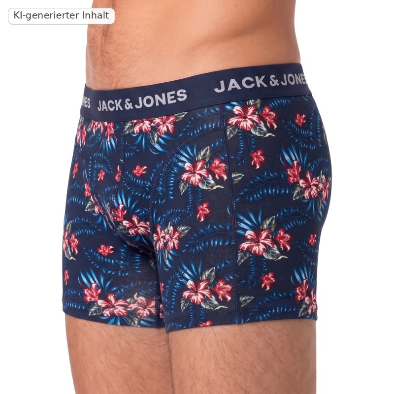 Jack & Jones 3-er Set Trunks Dunkelblau verschiedene Muster
