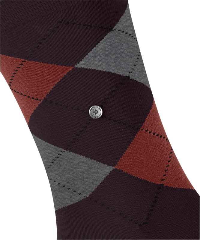 Burlington_Socken_Dunkelrot_mitArgyle-Muster
