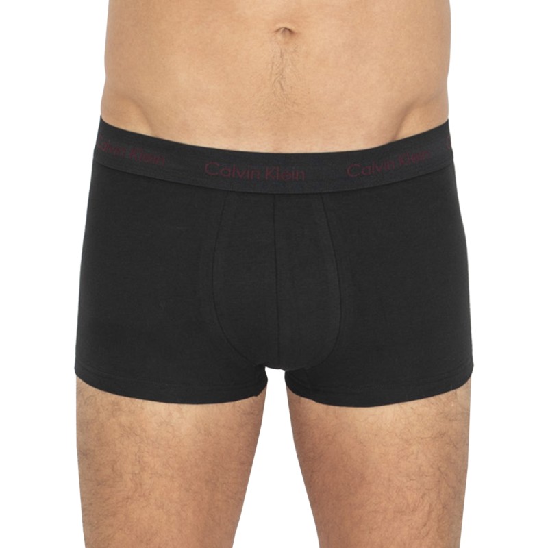 Calvin Klein 3-er Set Low Rise Trunks Schwarz mit verschiedenfarbigem Webbund