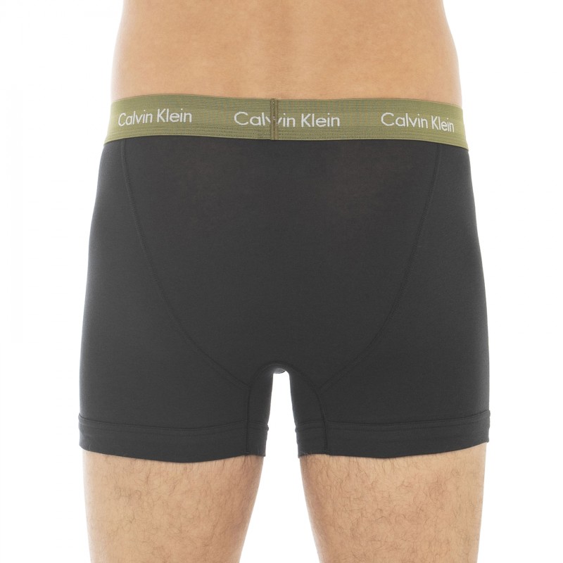 CalvinKlein_3-erSet_Trunks_Schwarz_mitverschiedenfarbigemWebbund