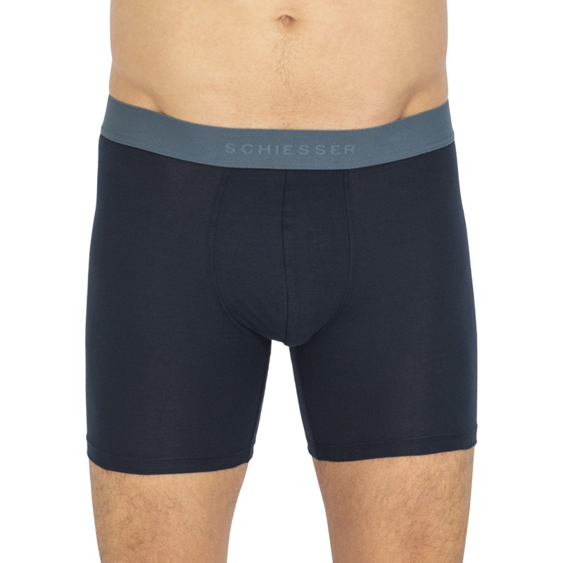 Schiesser_2-erSet_Trunks_Dunkelblau_mitverschiedenfarbigemWebbund