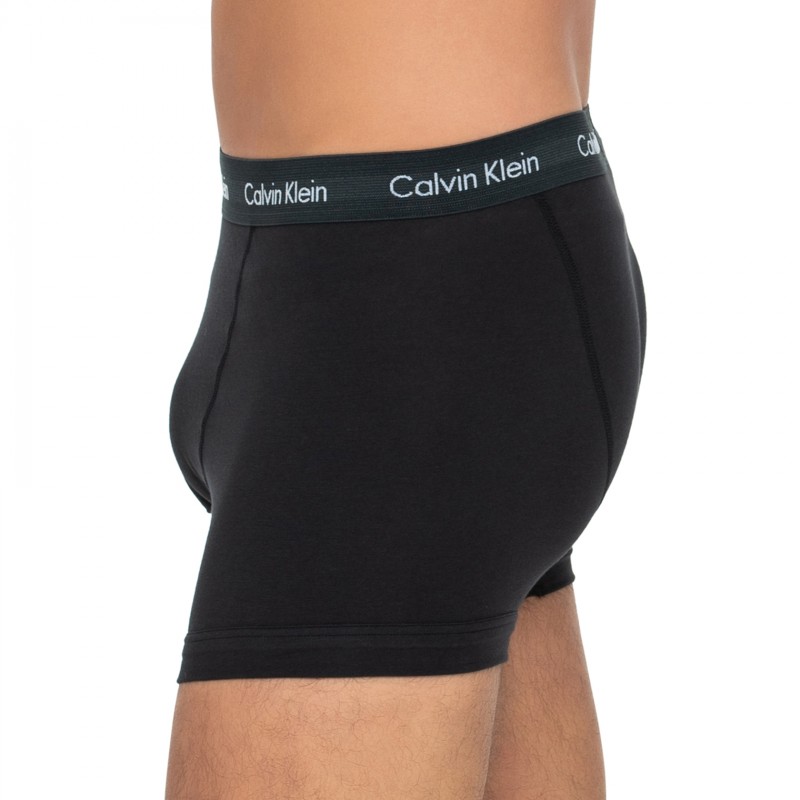 vCalvinKlein_3-erSet_Trunks_Schwarz_mitverschiedenfarbigemWebbund