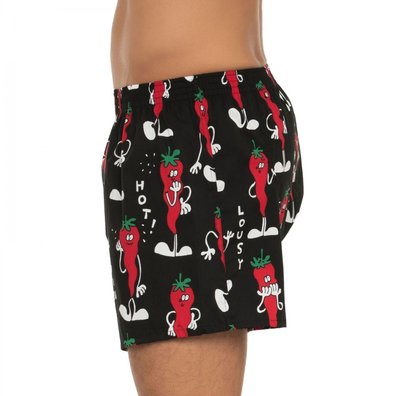 Boxerman_Herrenunterwäsche_Lousy Livin_Boxershorts_Schwarz_Chilli-Motiv